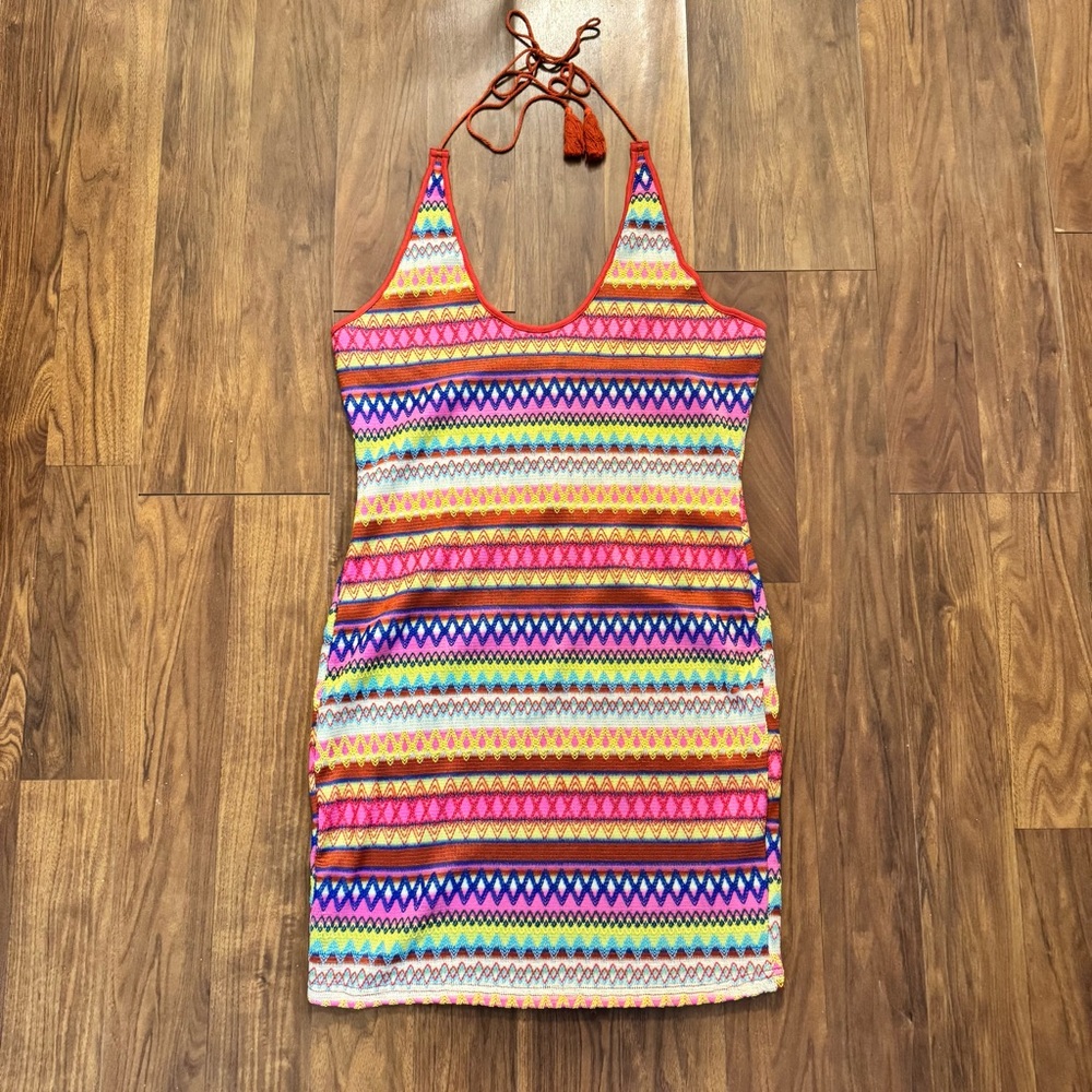 SHEIN Multicolor Knit Patterned Dress